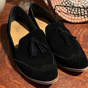 Genuine Leather Crown Vintage Black Tassel Loafers
